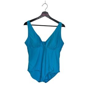 Lands' End One Piece Swimsuit Turquoise Blue Size XL / 18